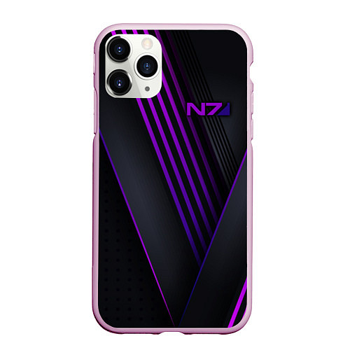 Чехол iPhone 11 Pro матовый Mass Effect N7 / 3D-Розовый – фото 1