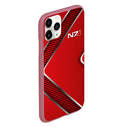 Чехол iPhone 11 Pro матовый Mass Effect N7, цвет: 3D-малиновый — фото 2