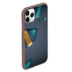 Чехол iPhone 11 Pro матовый Mass Effect N7, цвет: 3D-коричневый — фото 2