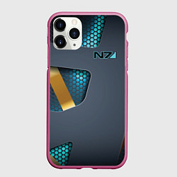 Чехол iPhone 11 Pro матовый Mass Effect N7, цвет: 3D-малиновый