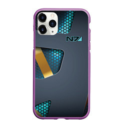 Чехол iPhone 11 Pro матовый Mass Effect N7, цвет: 3D-фиолетовый