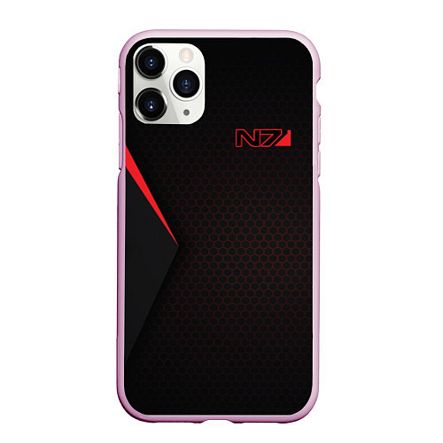 Чехол iPhone 11 Pro матовый Mass Effect N7 / 3D-Розовый – фото 1