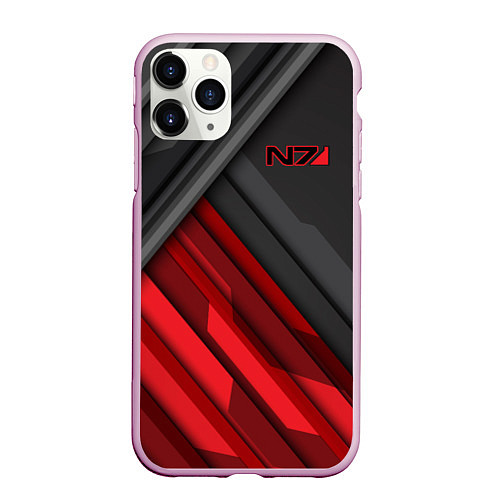 Чехол iPhone 11 Pro матовый Mass Effect N7 / 3D-Розовый – фото 1