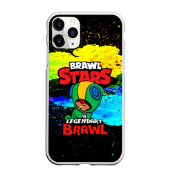 Чехол iPhone 11 Pro матовый BRAWL STARS LEON, цвет: 3D-белый