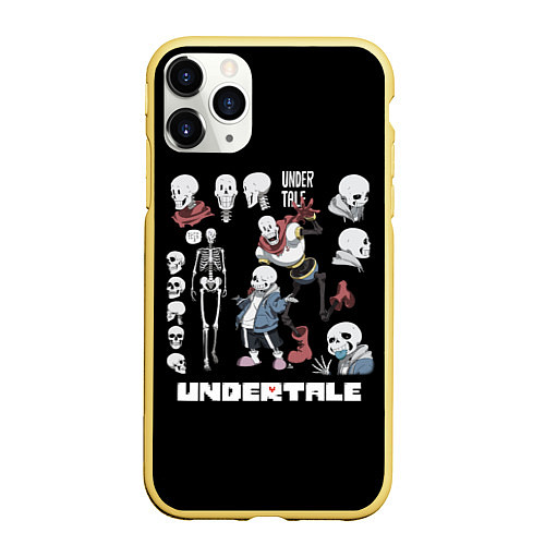 Чехол iPhone 11 Pro матовый UNDERTALE / 3D-Желтый – фото 1