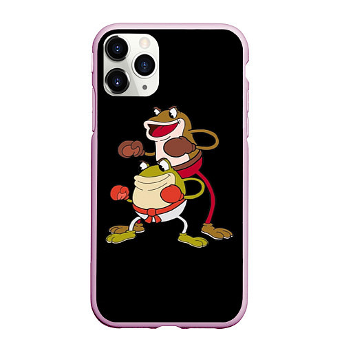 Чехол iPhone 11 Pro матовый Cuphead - Рибби и Крокс / 3D-Розовый – фото 1