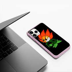 Чехол iPhone 11 Pro матовый Cuphead - Кэгни Гвоздика, цвет: 3D-розовый — фото 2