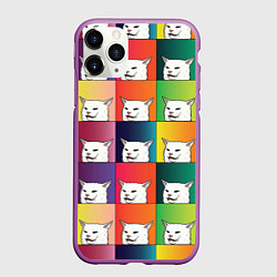 Чехол iPhone 11 Pro матовый Woman Yelling at Cat, цвет: 3D-фиолетовый