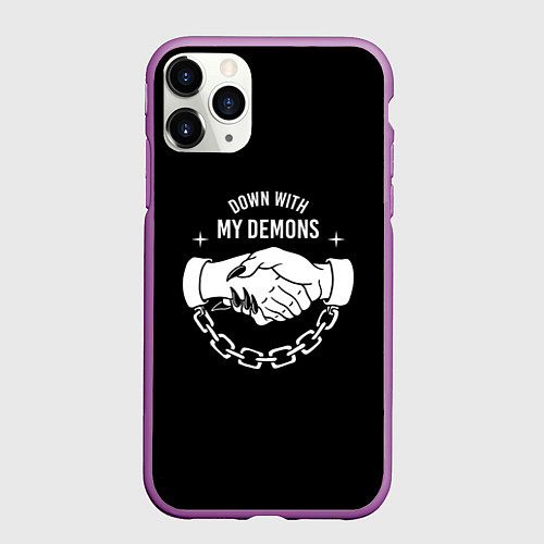 Чехол iPhone 11 Pro матовый Demons / 3D-Фиолетовый – фото 1