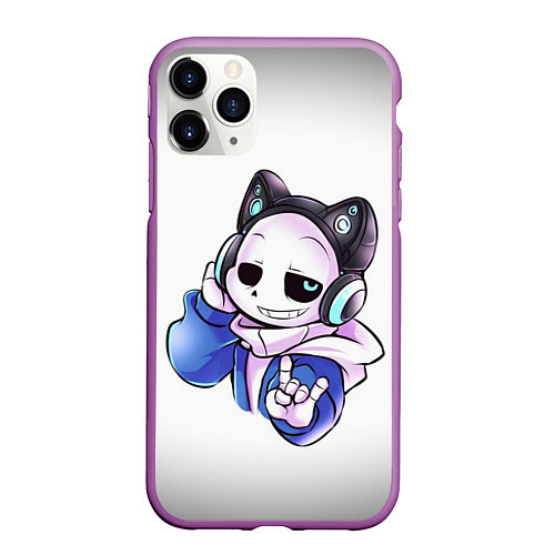 Чехол iPhone 11 Pro матовый UNDERTALE / 3D-Фиолетовый – фото 1