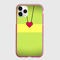 Чехол iPhone 11 Pro матовый UNDERTALE CHARA, цвет: 3D-малиновый