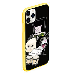 Чехол iPhone 11 Pro матовый Woman yelling at cat, цвет: 3D-желтый — фото 2