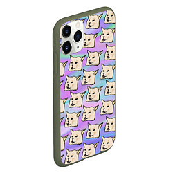 Чехол iPhone 11 Pro матовый Woman yelling at cat, цвет: 3D-темно-зеленый — фото 2
