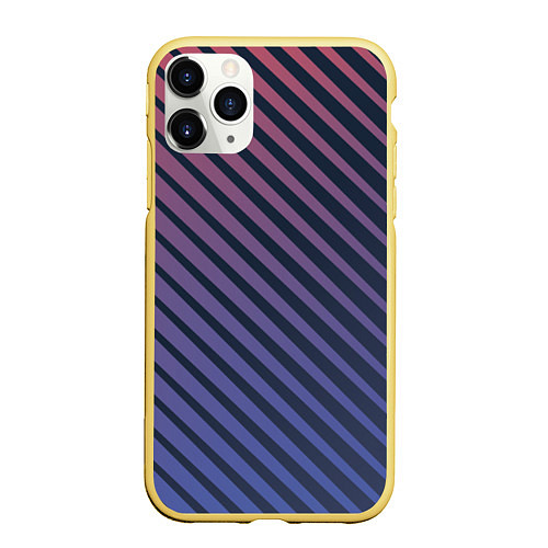 Чехол iPhone 11 Pro матовый Геометрические лучи / 3D-Желтый – фото 1