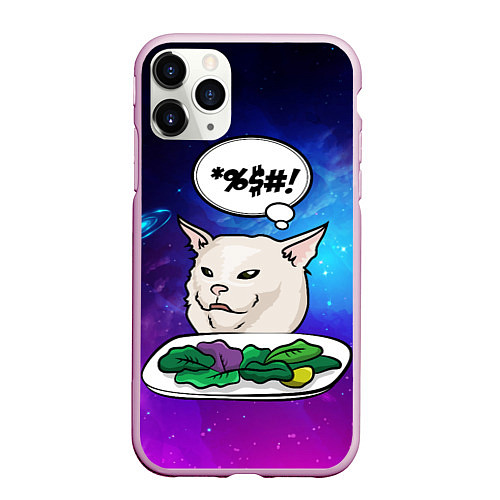 Чехол iPhone 11 Pro матовый Woman yelling at a cat / 3D-Розовый – фото 1