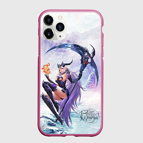 Чехол iPhone 11 Pro матовый Shadow class girl / 3D-Малиновый – фото 1