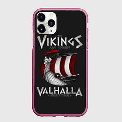 Чехол iPhone 11 Pro матовый Vikings Valhalla, цвет: 3D-малиновый