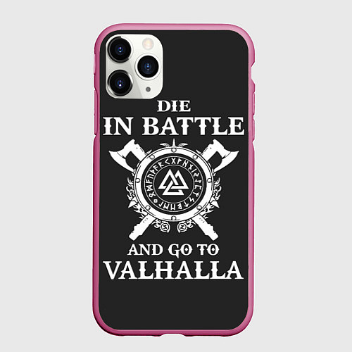 Чехол iPhone 11 Pro матовый Vikings / 3D-Малиновый – фото 1
