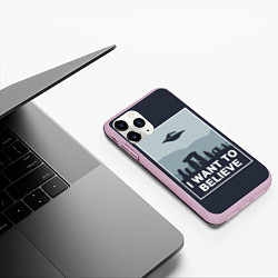 Чехол iPhone 11 Pro матовый I want to believe, цвет: 3D-розовый — фото 2