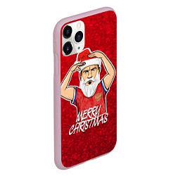 Чехол iPhone 11 Pro матовый Новогодний Дзюба Russia, цвет: 3D-розовый — фото 2