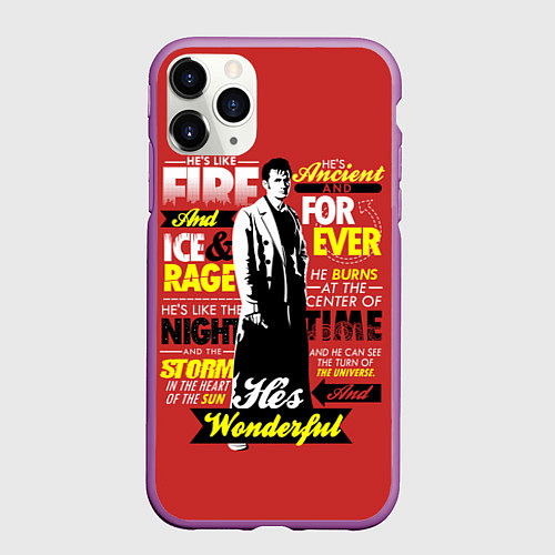 Чехол iPhone 11 Pro матовый Doctor Who / 3D-Фиолетовый – фото 1