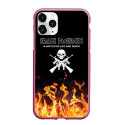 Чехол iPhone 11 Pro матовый Iron Maiden, цвет: 3D-малиновый