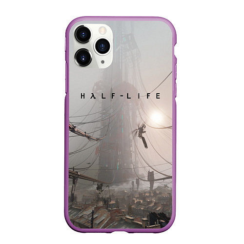 Чехол iPhone 11 Pro матовый HALF-LIFE / 3D-Фиолетовый – фото 1