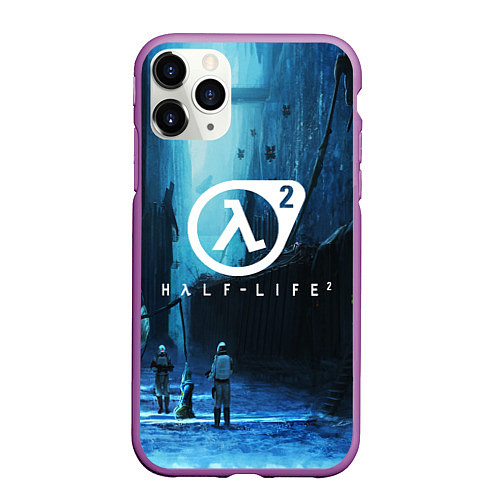 Чехол iPhone 11 Pro матовый HALF-LIFE 2 / 3D-Фиолетовый – фото 1