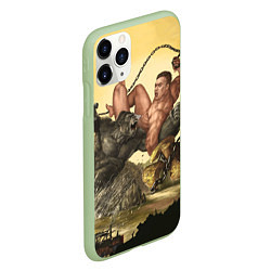 Чехол iPhone 11 Pro матовый Aniki Fight Art, цвет: 3D-салатовый — фото 2