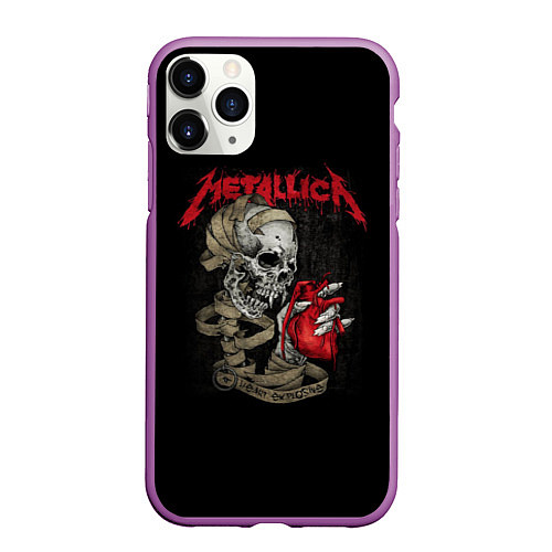 Чехол iPhone 11 Pro матовый Metallica / 3D-Фиолетовый – фото 1