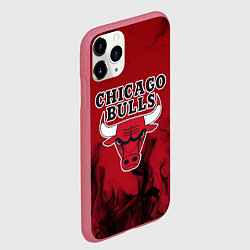 Чехол iPhone 11 Pro матовый CHICAGO BULLS, цвет: 3D-малиновый — фото 2