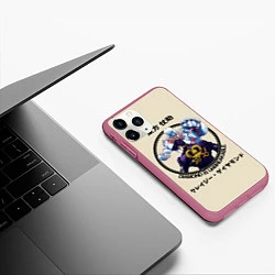 Чехол iPhone 11 Pro матовый Приключения ДжоДжо, цвет: 3D-малиновый — фото 2
