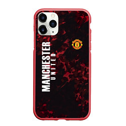Чехол iPhone 11 Pro матовый Manchester United, цвет: 3D-красный