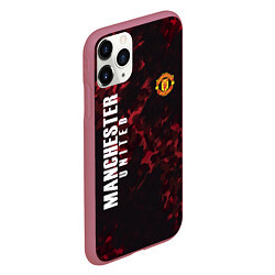 Чехол iPhone 11 Pro матовый Manchester United, цвет: 3D-малиновый — фото 2