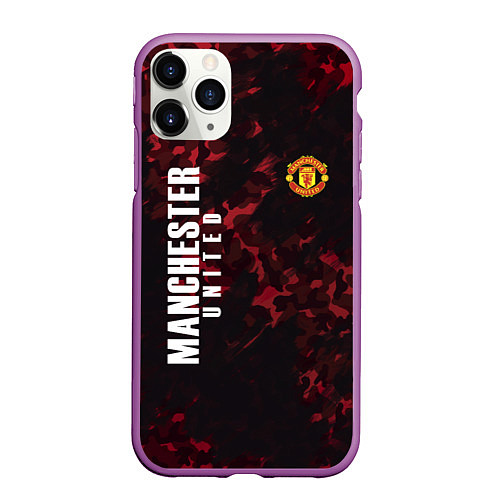 Чехол iPhone 11 Pro матовый Manchester United / 3D-Фиолетовый – фото 1