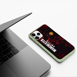 Чехол iPhone 11 Pro матовый Manchester United, цвет: 3D-салатовый — фото 2