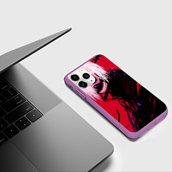 Чехол iPhone 11 Pro матовый Токийский Гуль, цвет: 3D-фиолетовый — фото 2