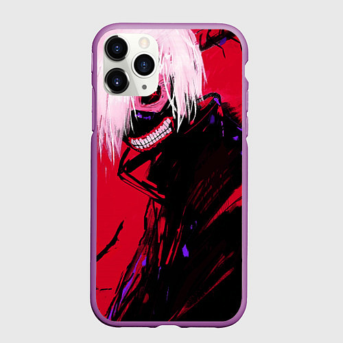 Чехол iPhone 11 Pro матовый Токийский Гуль / 3D-Фиолетовый – фото 1