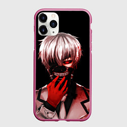 Чехол iPhone 11 Pro матовый Токийский Гуль, цвет: 3D-малиновый