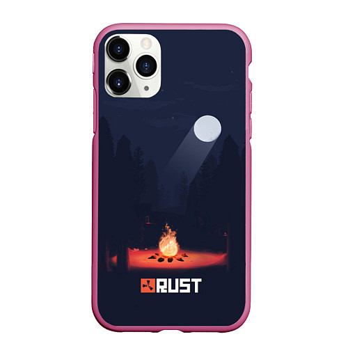 Чехол iPhone 11 Pro матовый Rust / 3D-Малиновый – фото 1