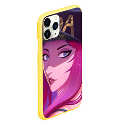Чехол iPhone 11 Pro матовый League Of Legends Акали, цвет: 3D-желтый — фото 2