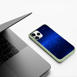 Чехол iPhone 11 Pro матовый BLUE STARRY SKY, цвет: 3D-салатовый — фото 2