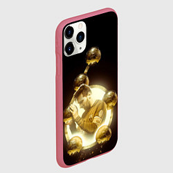Чехол iPhone 11 Pro матовый Месси шестикратный, цвет: 3D-малиновый — фото 2
