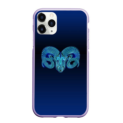 Чехол iPhone 11 Pro матовый Знаки Зодиака Овен / 3D-Светло-сиреневый – фото 1