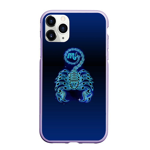 Чехол iPhone 11 Pro матовый Знаки Зодиака Скорпион / 3D-Светло-сиреневый – фото 1