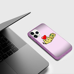 Чехол iPhone 11 Pro матовый MINECRAFT, цвет: 3D-фиолетовый — фото 2