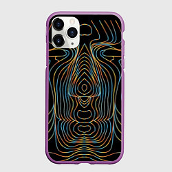 Чехол iPhone 11 Pro матовый Неоновое свечение, цвет: 3D-фиолетовый