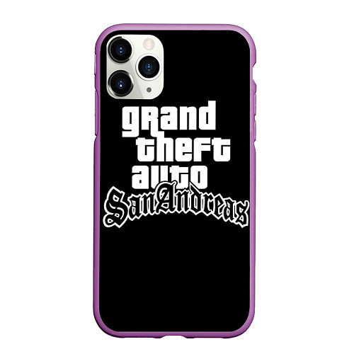 Чехол iPhone 11 Pro матовый GTA San Andreas / 3D-Фиолетовый – фото 1