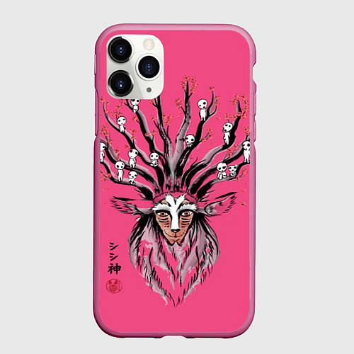 Чехол iPhone 11 Pro матовый Принцесса Мононоке / 3D-Малиновый – фото 1