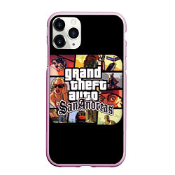 Чехол iPhone 11 Pro матовый GTA SA, цвет: 3D-розовый